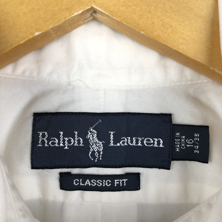 Ralph Lauren Classic Fit Long Sleeve Button Down Shirt, Men's Size L cotton white type Vintage Second Hand
