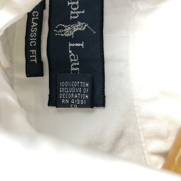 Ralph Lauren Classic Fit Long Sleeve Button Down Shirt, Men's Size L cotton white type Vintage Second Hand
