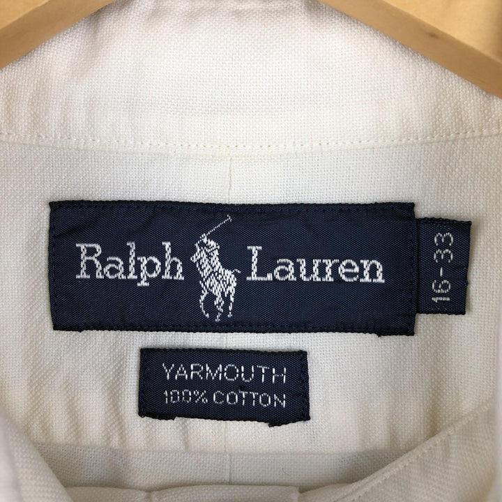 Ralph Lauren YARMOUTH long sleeve button down shirt, men's size L cotton unbleached Vintage Second Hand