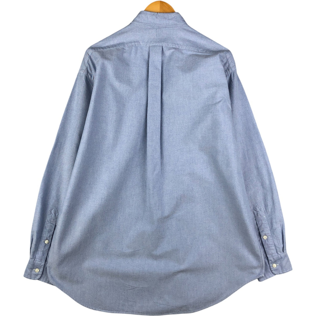 Ralph Lauren POLO GOLF long-sleeved button-down shirt, men's size L cotton Blue type light blue Vintage Second Hand
