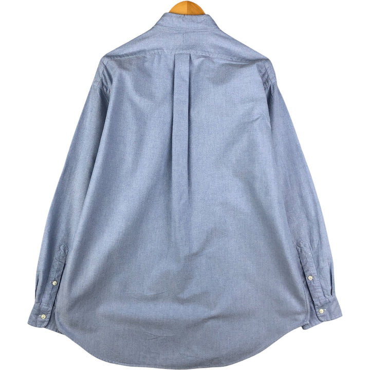 Ralph Lauren POLO GOLF long-sleeved button-down shirt, men's size L cotton Blue type light blue Vintage Second Hand