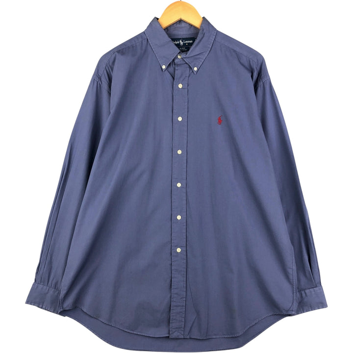 Ralph Lauren BLAKE long sleeve button down shirt, men's size L cotton Purple type blue-purple Vintage Second Hand