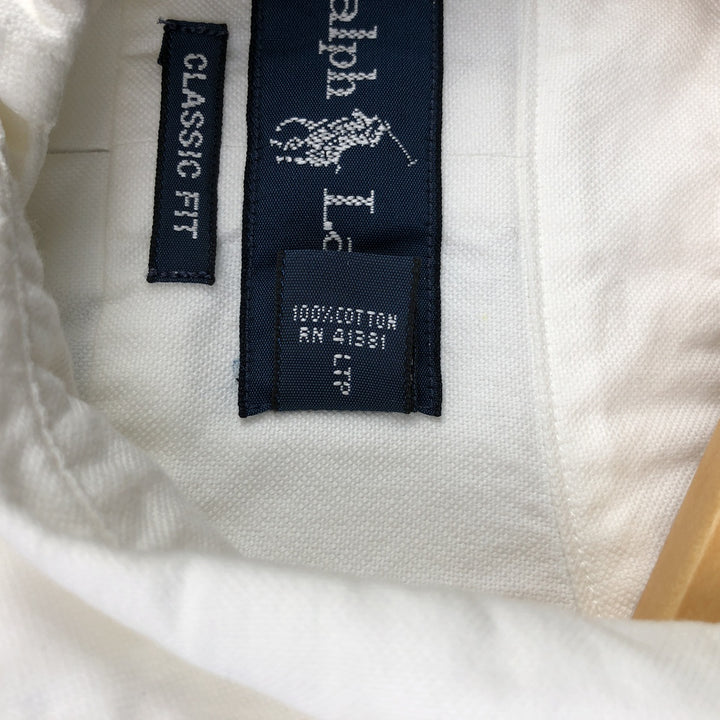 Ralph Lauren Classic Fit Long Sleeve Button Down Shirt Men's XL cotton white type Vintage Second Hand
