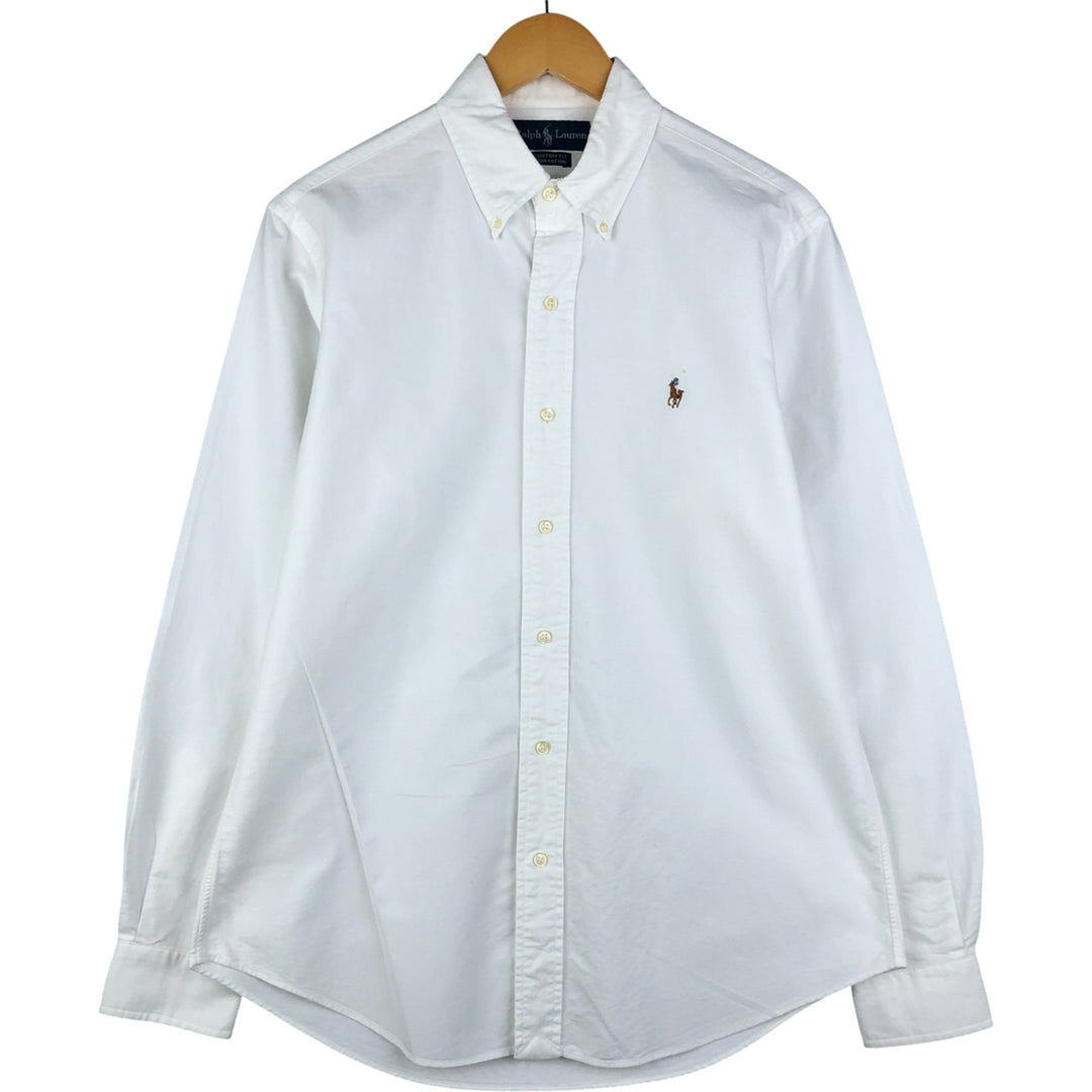 Ralph Lauren CUSTOM FIT long sleeve button down shirt, men's size M cotton white type Vintage Second Hand