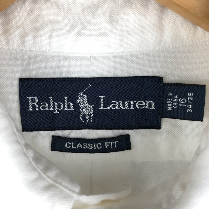 Ralph Lauren Classic Fit Long Sleeve Button Down Shirt, Men's Size L cotton white type Vintage Second Hand