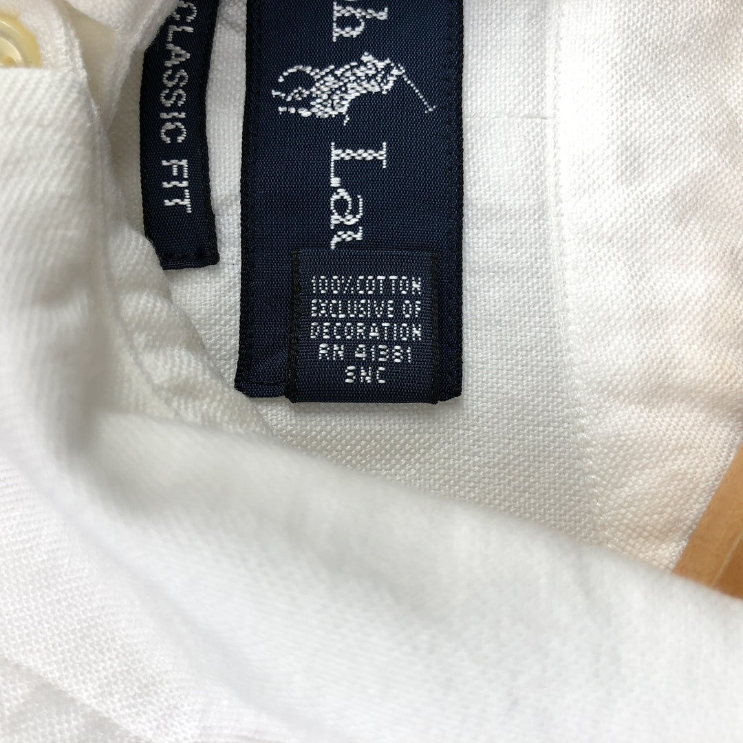 Ralph Lauren Classic Fit Long Sleeve Button Down Shirt, Men's Size L cotton white type Vintage Second Hand