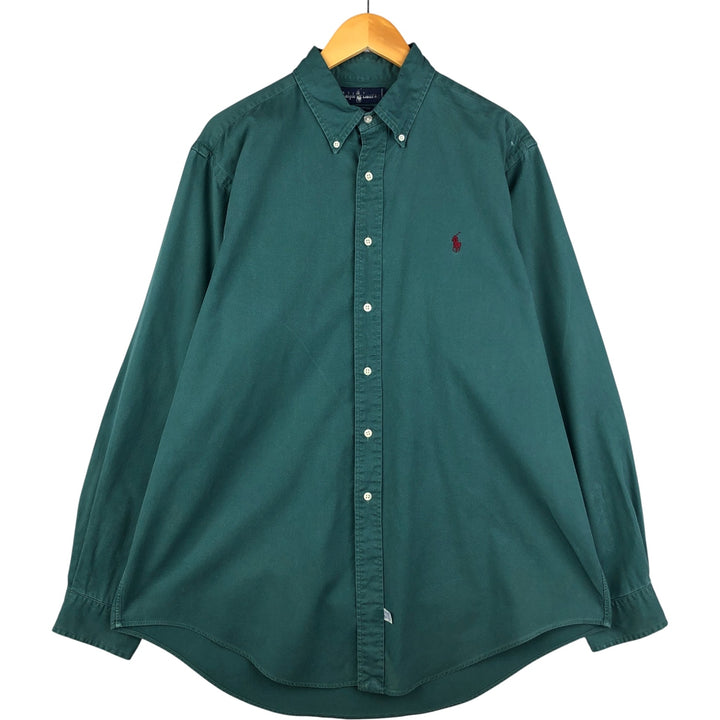 Ralph Lauren long sleeve button down shirt, men's XL size cotton green type Vintage Second Hand