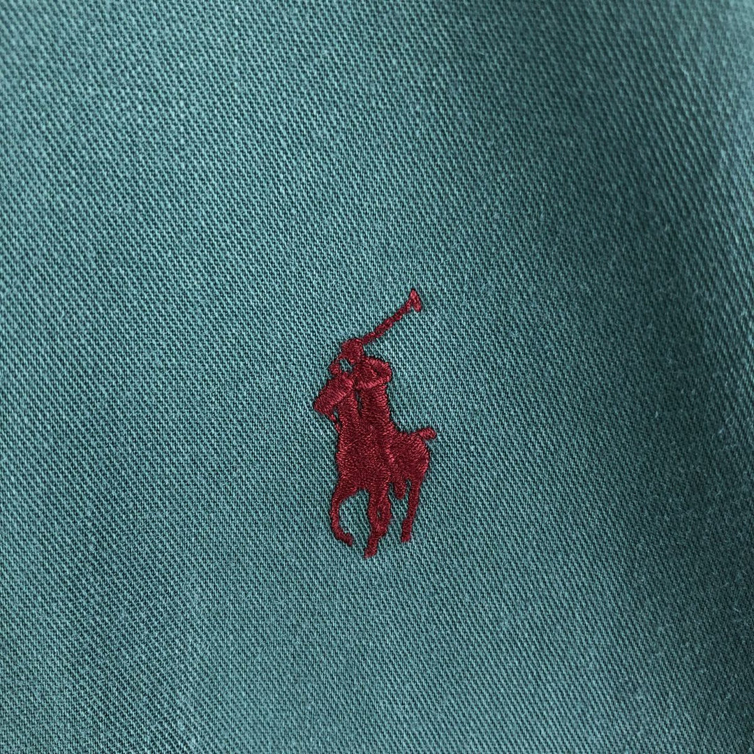 Ralph Lauren long sleeve button down shirt, men's XL size cotton green type Vintage Second Hand