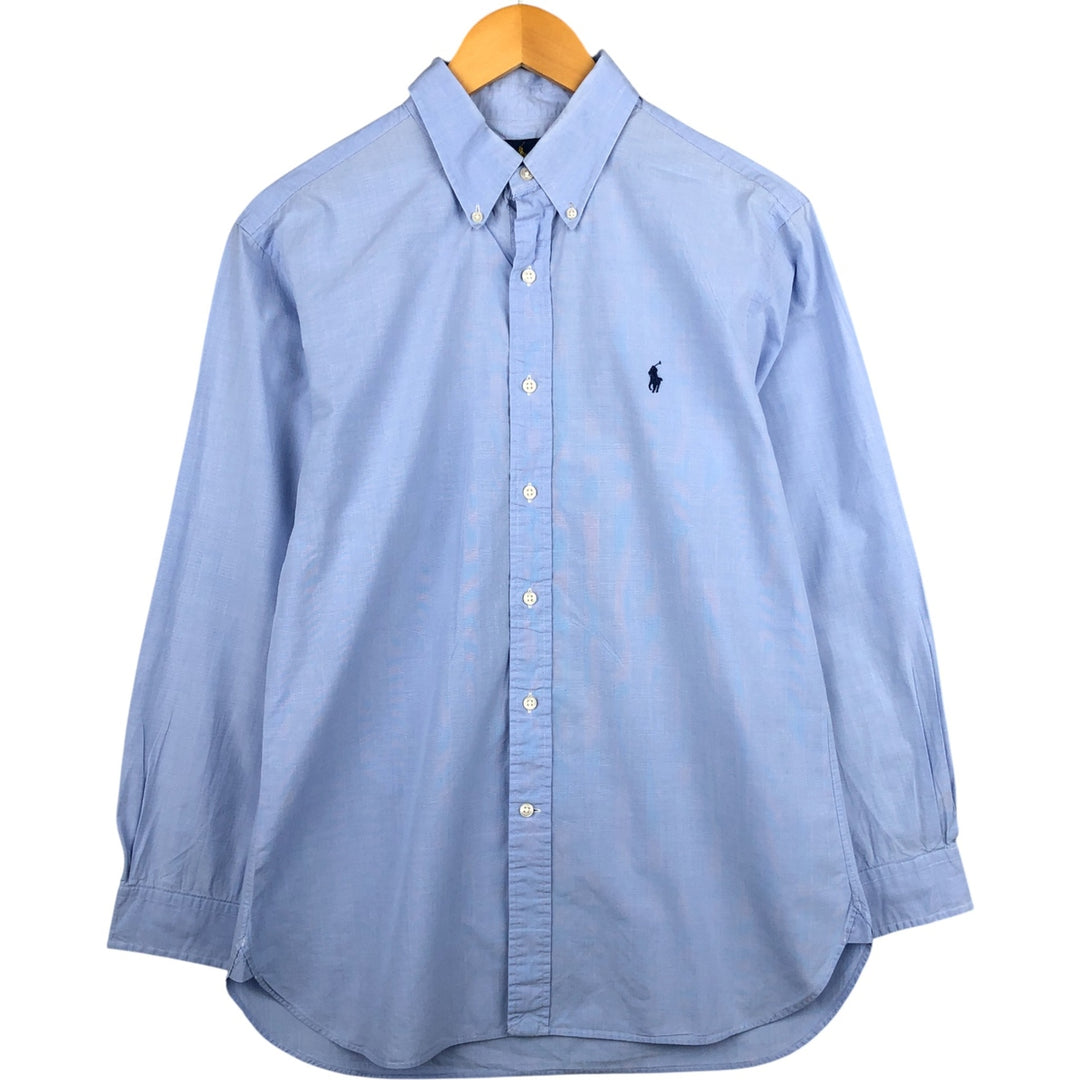 Ralph Lauren long sleeve button down check shirt, men's size L cotton Blue type light blue Vintage Second Hand