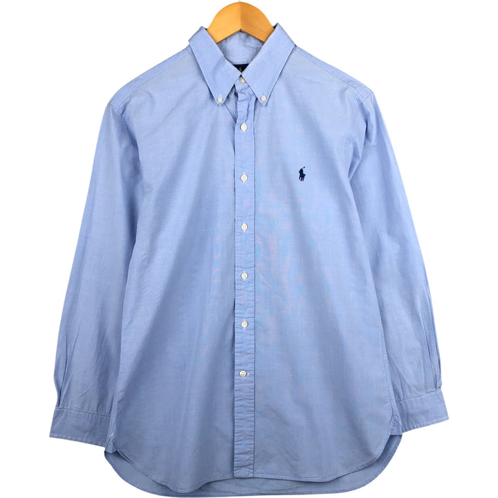 Ralph Lauren long sleeve button down check shirt, men's size L cotton Blue type light blue Vintage Second Hand