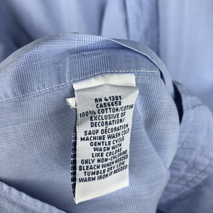 Ralph Lauren long sleeve button down check shirt, men's size L cotton Blue type light blue Vintage Second Hand