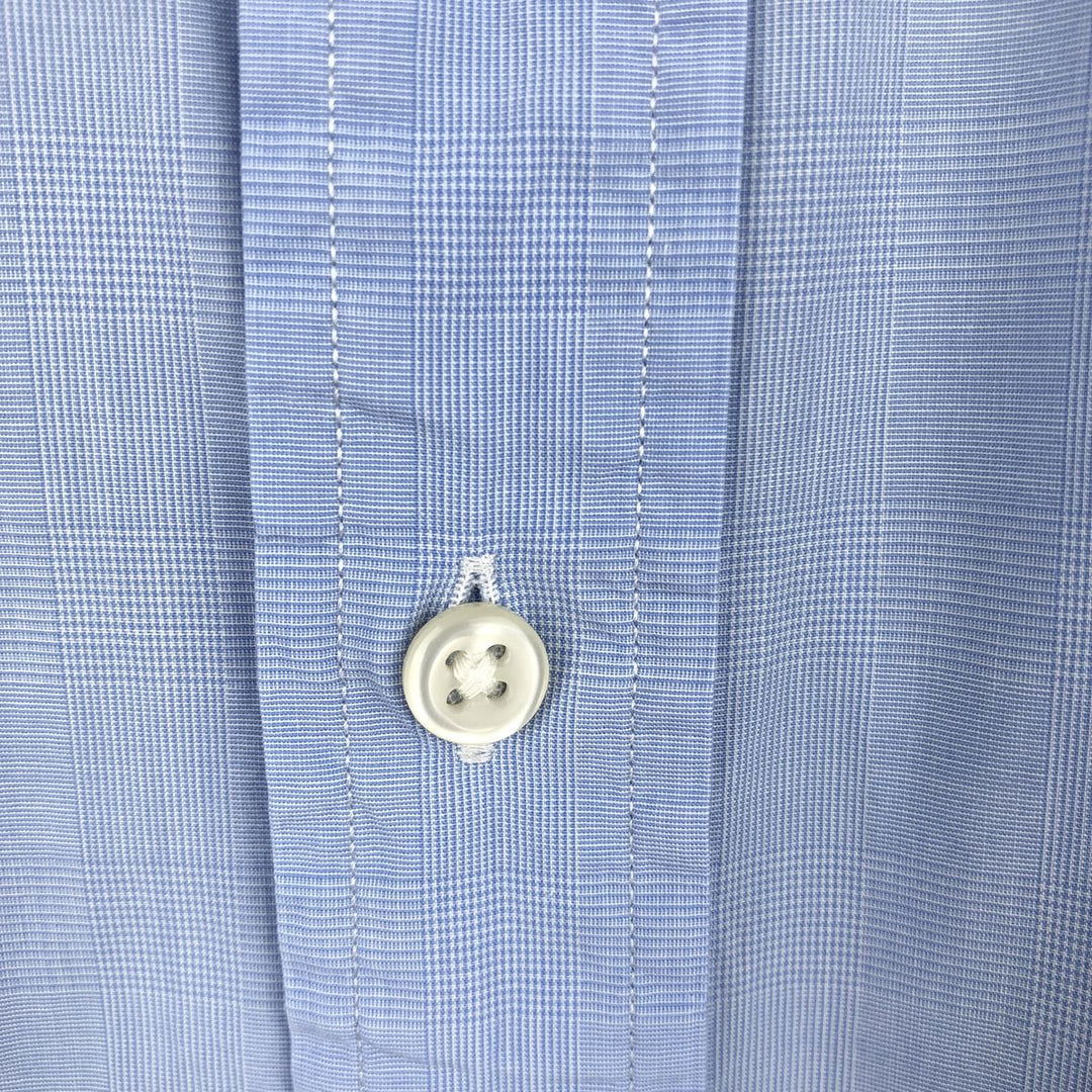 Ralph Lauren long sleeve button down check shirt, men's size L cotton Blue type light blue Vintage Second Hand