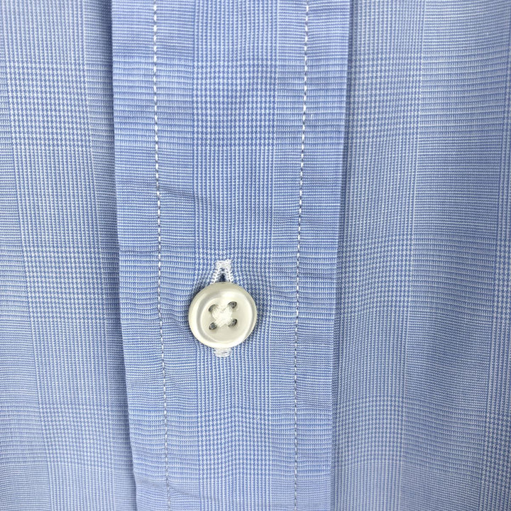 Ralph Lauren long sleeve button down check shirt, men's size L cotton Blue type light blue Vintage Second Hand