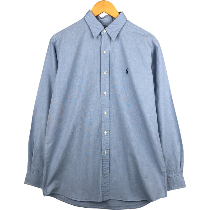 Ralph Lauren POLO by Ralph Lauren LOWELL SPORT long-sleeved cotton check shirt, men's size M cotton Blue type light blue Vintage Second Hand