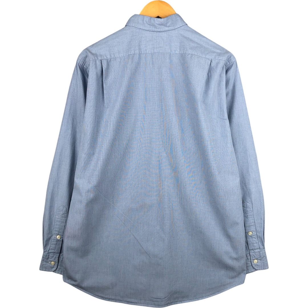 Ralph Lauren POLO by Ralph Lauren LOWELL SPORT long-sleeved cotton check shirt, men's size M cotton Blue type light blue Vintage Second Hand