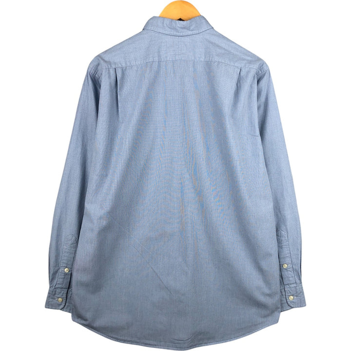 Ralph Lauren POLO by Ralph Lauren LOWELL SPORT long-sleeved cotton check shirt, men's size M cotton Blue type light blue Vintage Second Hand