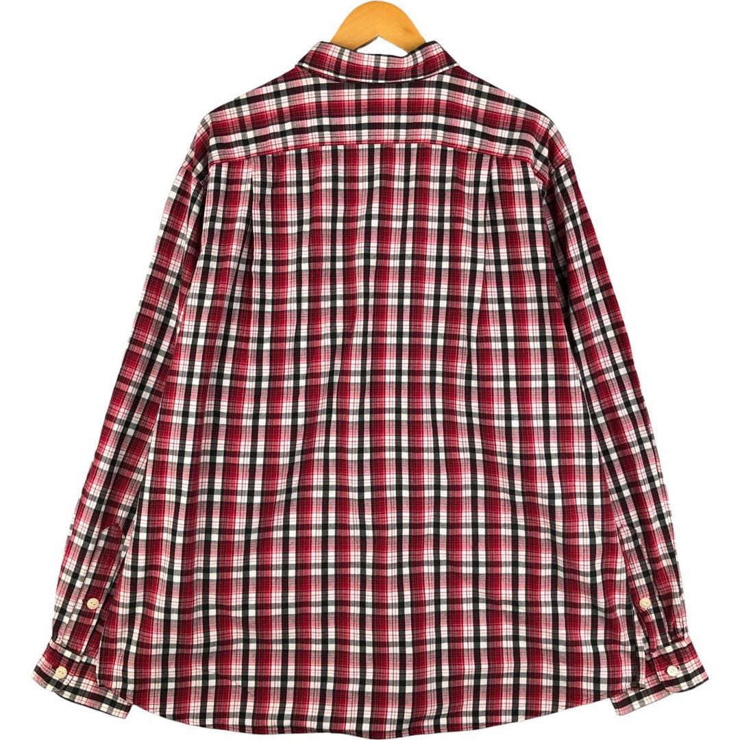 Vintage 90'S Ralph Lauren POLO SPORTSMAN tartan long-sleeved cotton check shirt cotton red type Vintage Second Hand