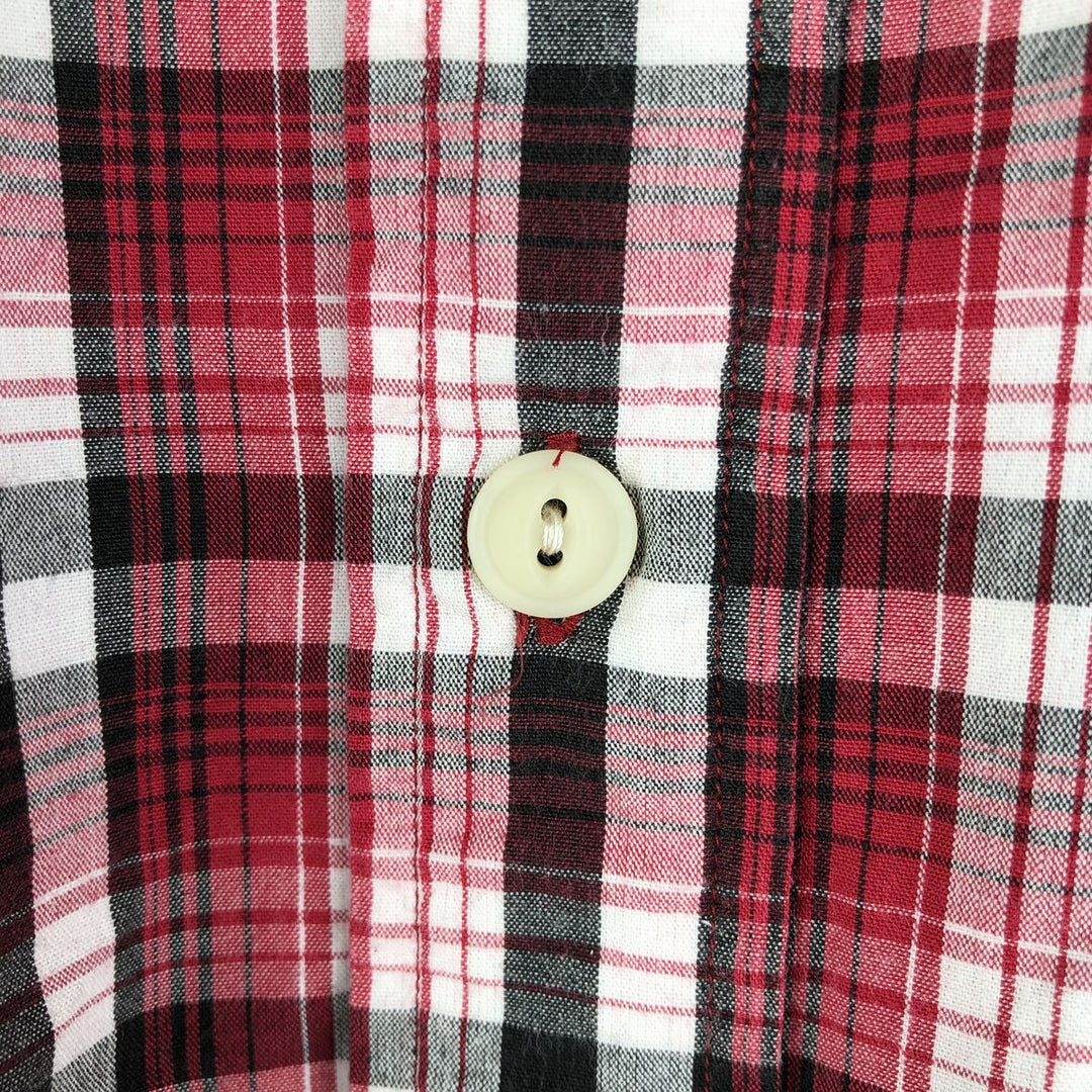 Vintage 90'S Ralph Lauren POLO SPORTSMAN tartan long-sleeved cotton check shirt cotton red type Vintage Second Hand