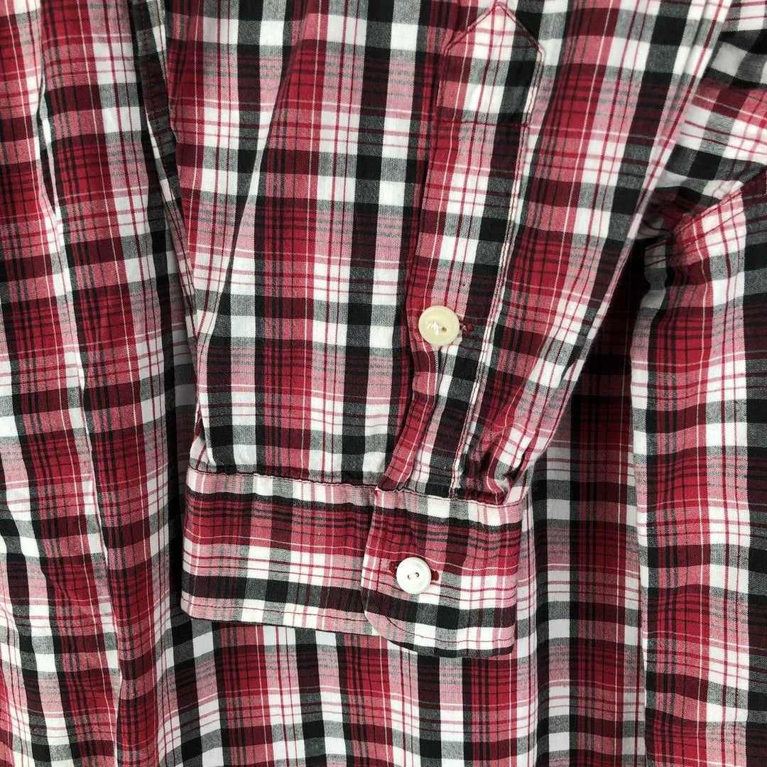Vintage 90'S Ralph Lauren POLO SPORTSMAN tartan long-sleeved cotton check shirt cotton red type Vintage Second Hand