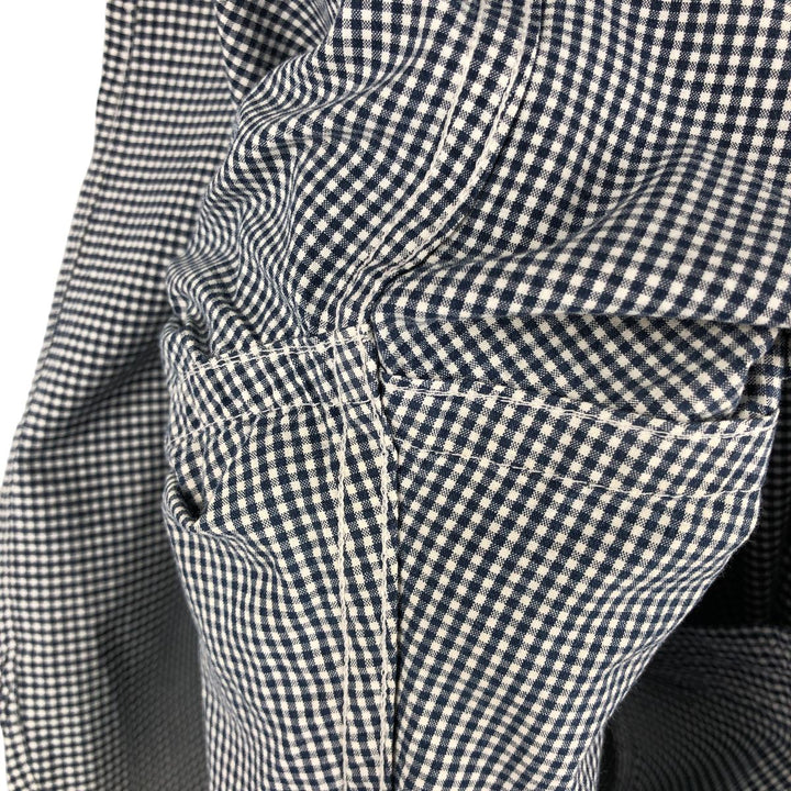 Ralph Lauren Gingham Check Long Sleeve Button-Down Check Shirt Men's XL cotton navy blue type Vintage Second Hand