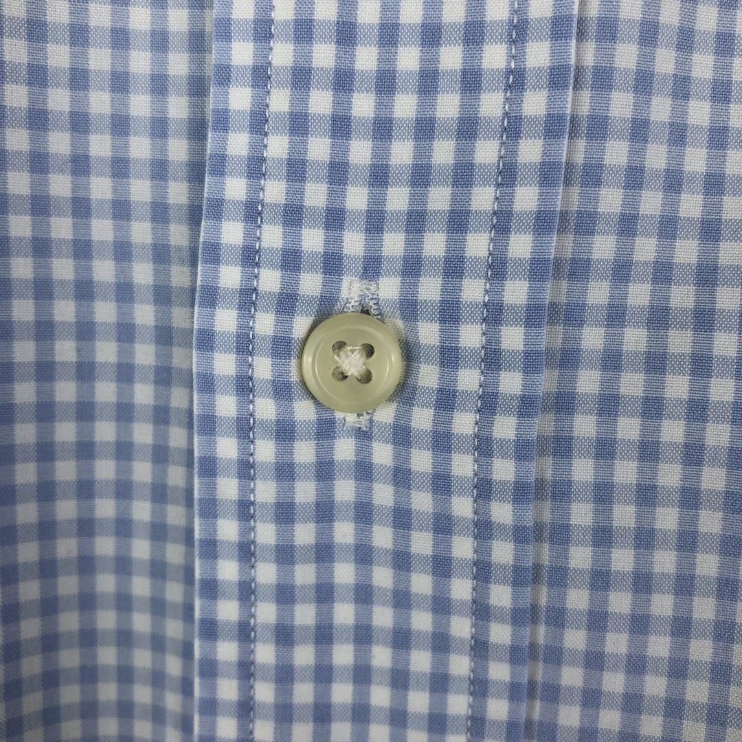 Ralph Lauren Classic Fit Gingham Check Long Sleeve Button-Down Check Shirt, Men's Size L cotton white type Vintage Second Hand