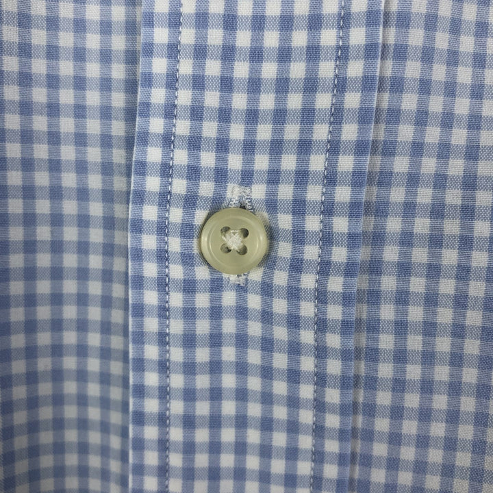Ralph Lauren Classic Fit Gingham Check Long Sleeve Button-Down Check Shirt, Men's Size L cotton white type Vintage Second Hand