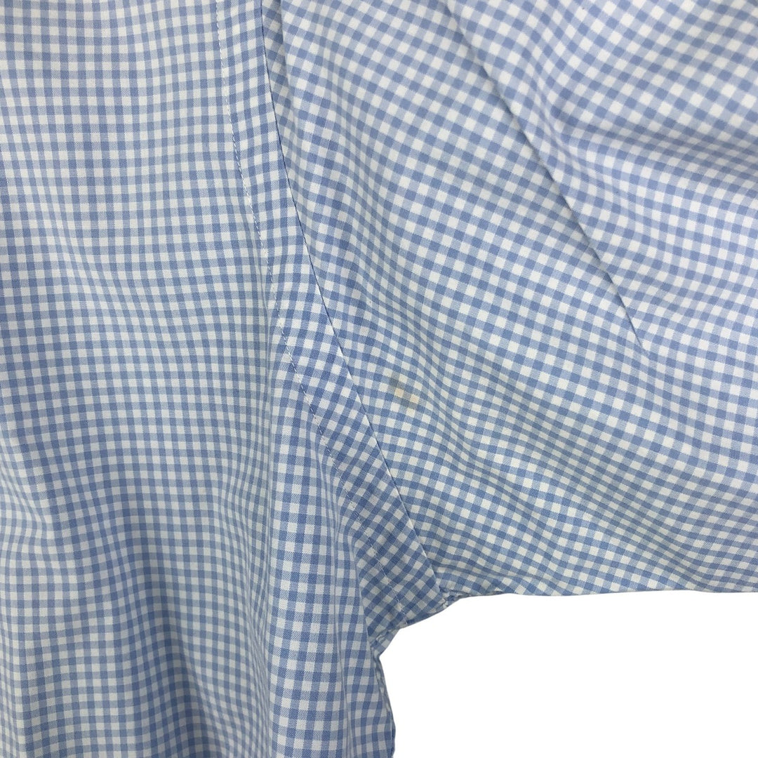 Ralph Lauren Classic Fit Gingham Check Long Sleeve Button-Down Check Shirt, Men's Size L cotton white type Vintage Second Hand