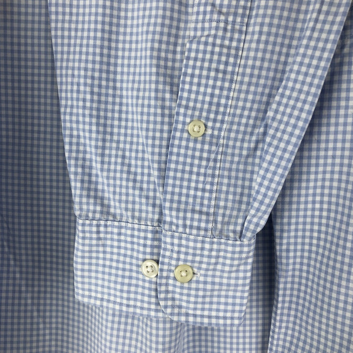 Ralph Lauren Classic Fit Gingham Check Long Sleeve Button-Down Check Shirt, Men's Size L cotton white type Vintage Second Hand