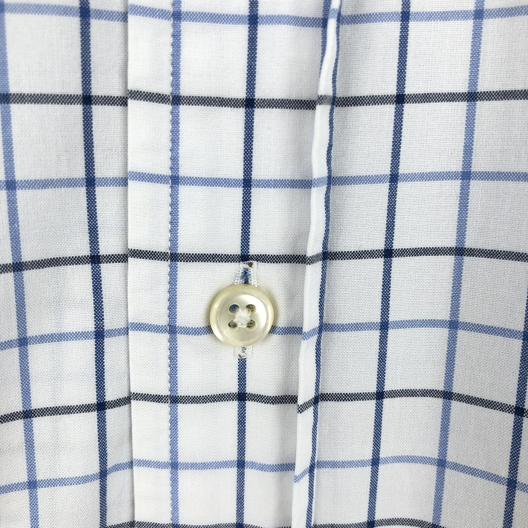 Ralph Lauren Classic Fit Long Sleeve Button Down Check Shirt Men's Size L cotton white type Vintage Second Hand