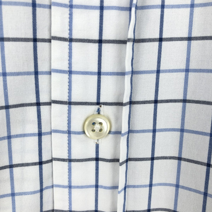 Ralph Lauren Classic Fit Long Sleeve Button Down Check Shirt Men's Size L cotton white type Vintage Second Hand