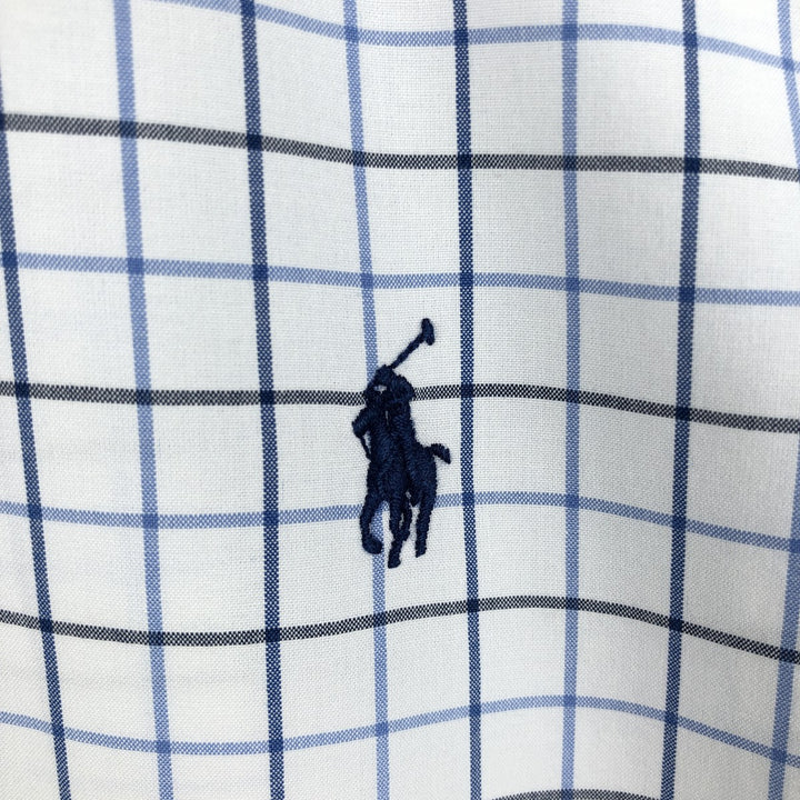 Ralph Lauren Classic Fit Long Sleeve Button Down Check Shirt Men's Size L cotton white type Vintage Second Hand