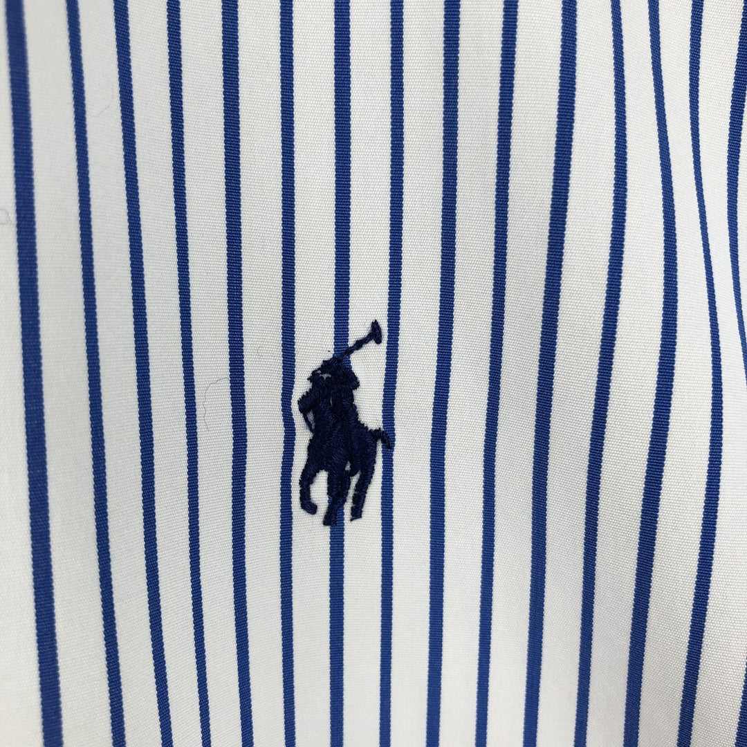 Ralph Lauren CUSTOM FIT long sleeve button down striped shirt men's size L cotton white type Vintage Second Hand