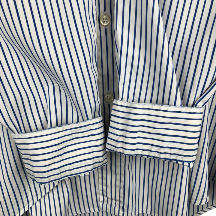 Ralph Lauren CUSTOM FIT long sleeve button down striped shirt men's size L cotton white type Vintage Second Hand