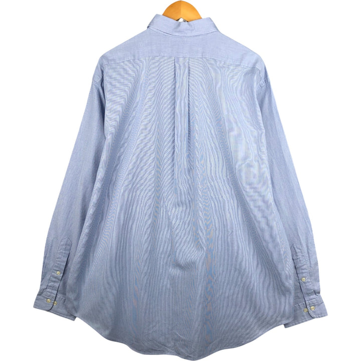 Ralph Lauren YARMOUTH Long Sleeve Button-Down Striped Shirt, Men's XL cotton blue type Vintage Second Hand