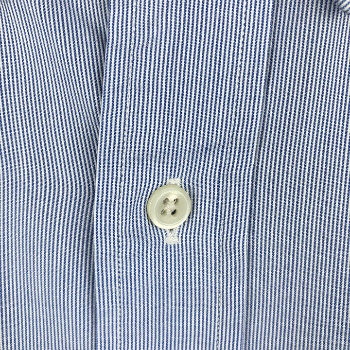 Ralph Lauren YARMOUTH Long Sleeve Button-Down Striped Shirt, Men's XL cotton blue type Vintage Second Hand
