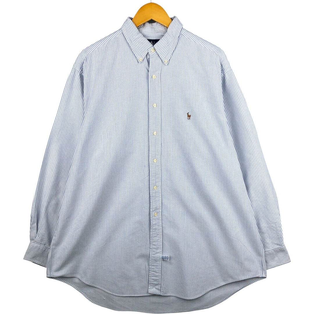 Ralph Lauren YARMOUTH Long Sleeve Button-Down Striped Shirt, Men's XL cotton white type Vintage Second Hand