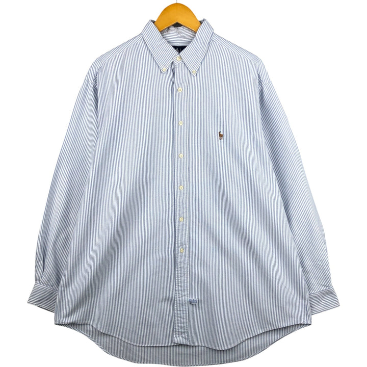 Ralph Lauren YARMOUTH Long Sleeve Button-Down Striped Shirt, Men's XL cotton white type Vintage Second Hand