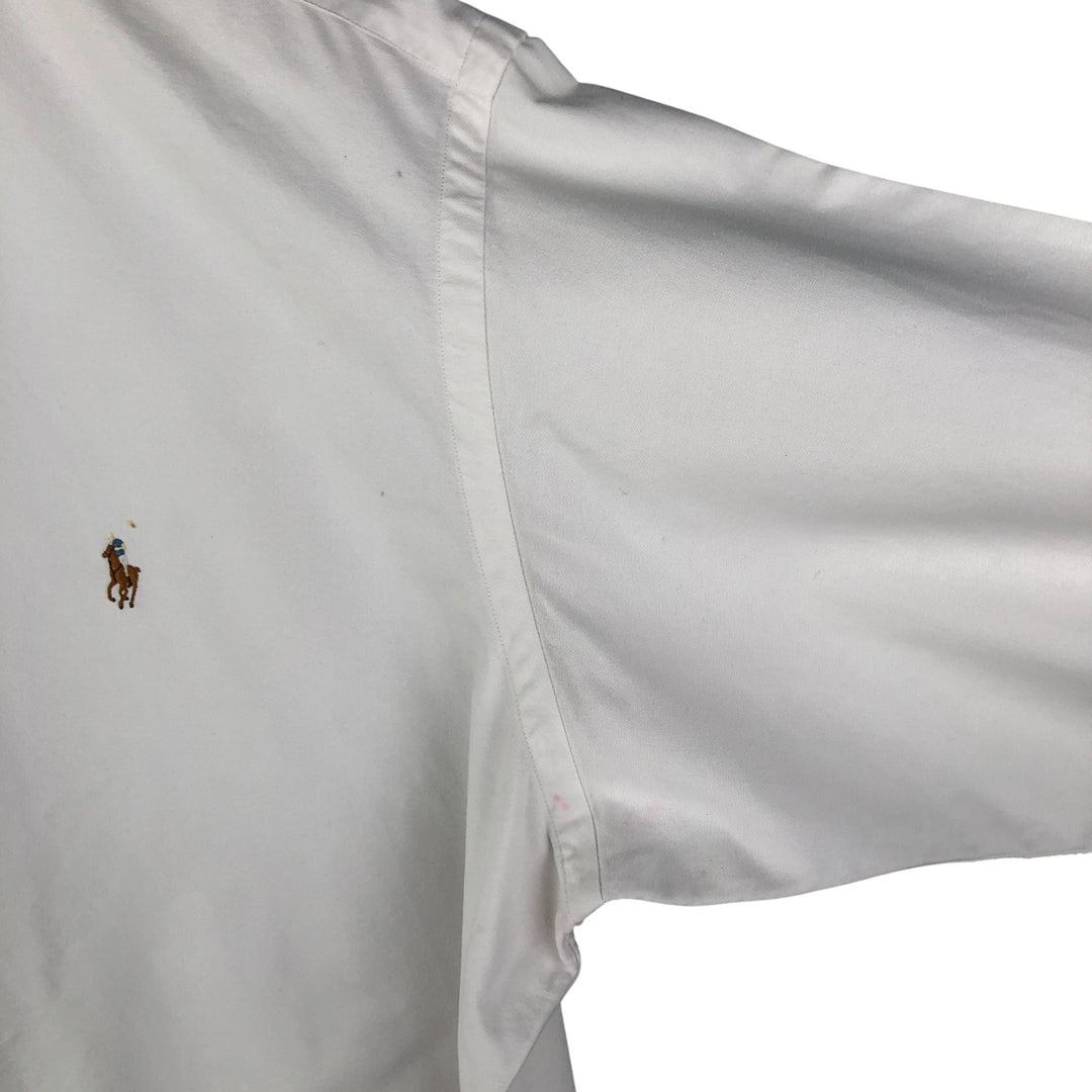 Ralph Lauren YARMOUTH long sleeve button down shirt, men's size L cotton white type Vintage Second Hand