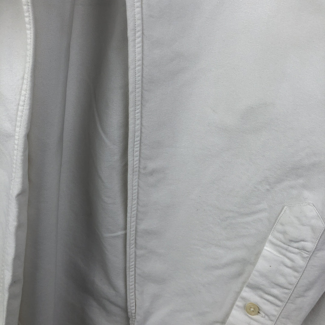 Ralph Lauren YARMOUTH long sleeve button down shirt, men's size L cotton white type Vintage Second Hand