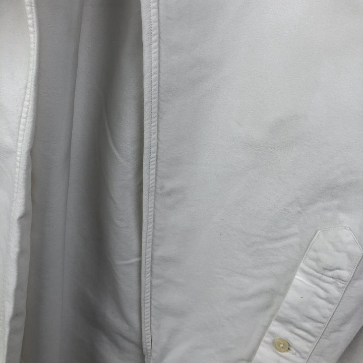 Ralph Lauren YARMOUTH long sleeve button down shirt, men's size L cotton white type Vintage Second Hand