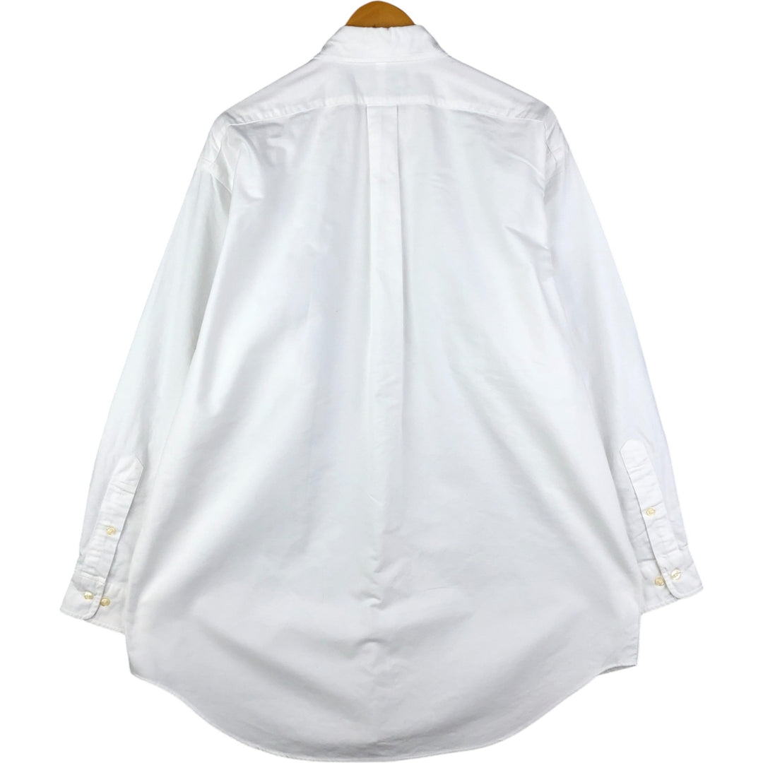 Ralph Lauren YARMOUTH long sleeve button down shirt, men's size L cotton white type Vintage Second Hand
