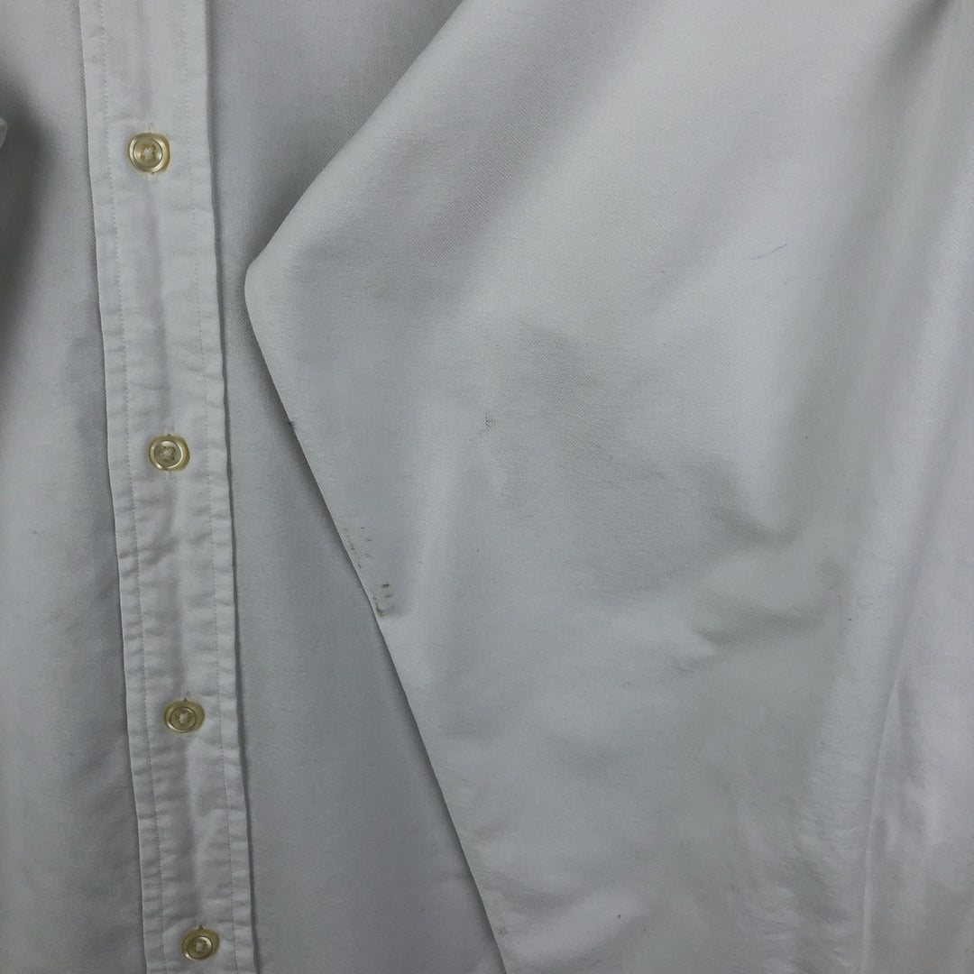 Ralph Lauren YARMOUTH long sleeve button down shirt, men's size L cotton white type Vintage Second Hand