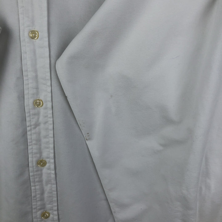 Ralph Lauren YARMOUTH long sleeve button down shirt, men's size L cotton white type Vintage Second Hand