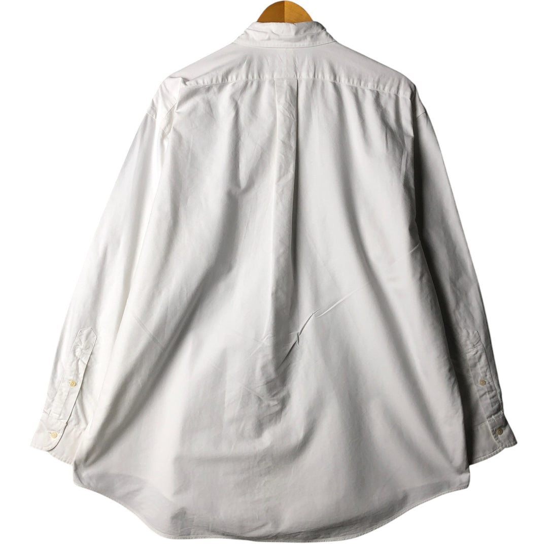 Ralph Lauren YARMOUTH long sleeve button down shirt, men's XL size cotton white type Vintage Second Hand