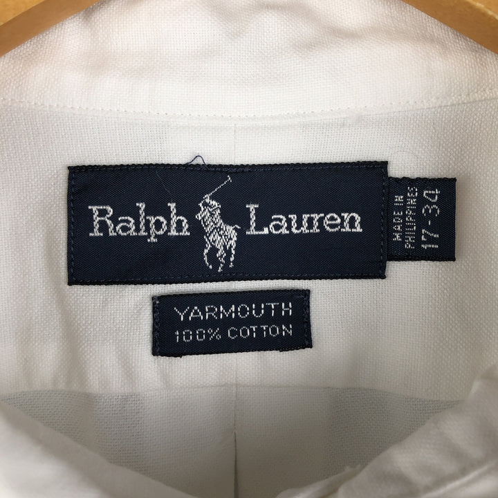 Ralph Lauren YARMOUTH long sleeve button down shirt, men's XL size cotton white type Vintage Second Hand