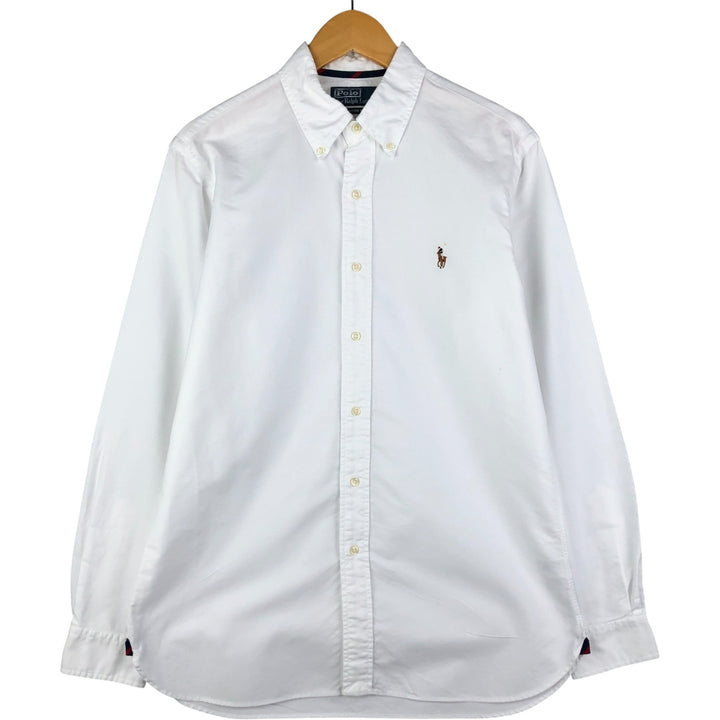 Ralph Lauren CUSTOM FIT long sleeve button down shirt, men's size M cotton white type Vintage Second Hand