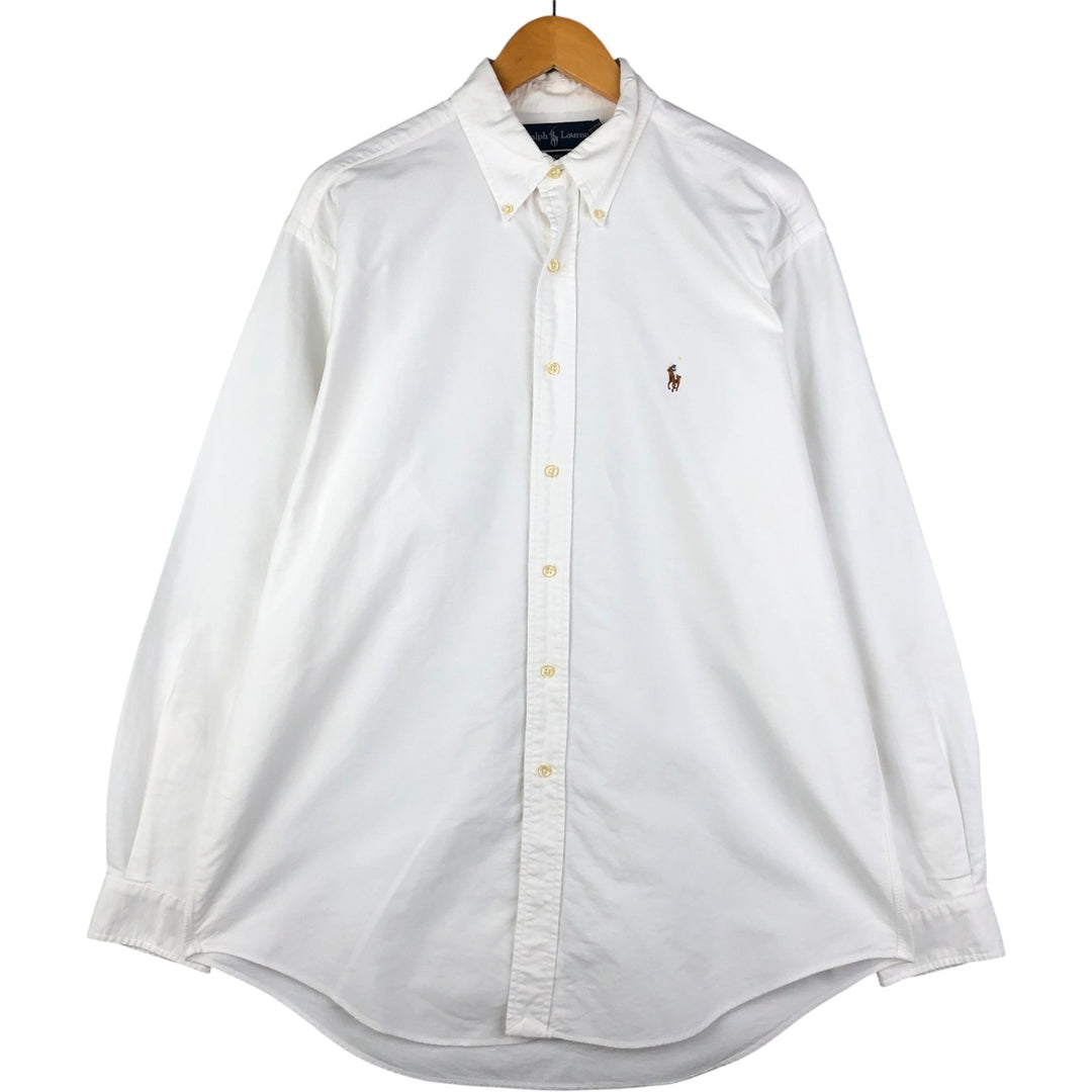 Ralph Lauren Classic Fit Long Sleeve Button Down Shirt, Men's Size L cotton white type Vintage Second Hand