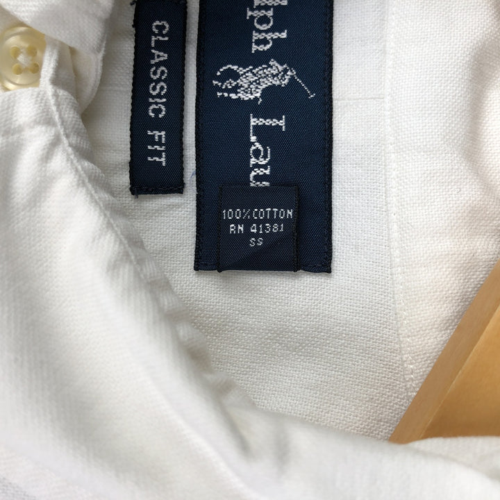 Ralph Lauren Classic Fit Long Sleeve Button Down Shirt, Men's Size L cotton white type Vintage Second Hand