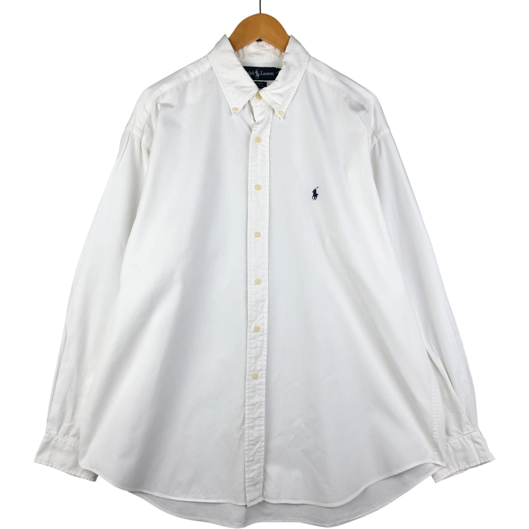 Ralph Lauren BLAIRE long sleeve button down shirt, men's XL size cotton white type Vintage Second Hand