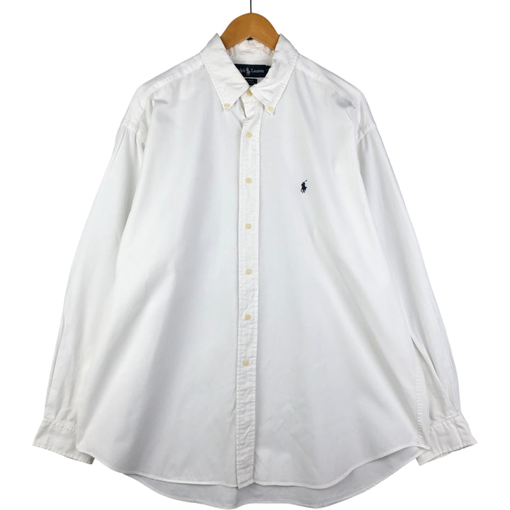 Ralph Lauren BLAIRE long sleeve button down shirt, men's XL size cotton white type Vintage Second Hand